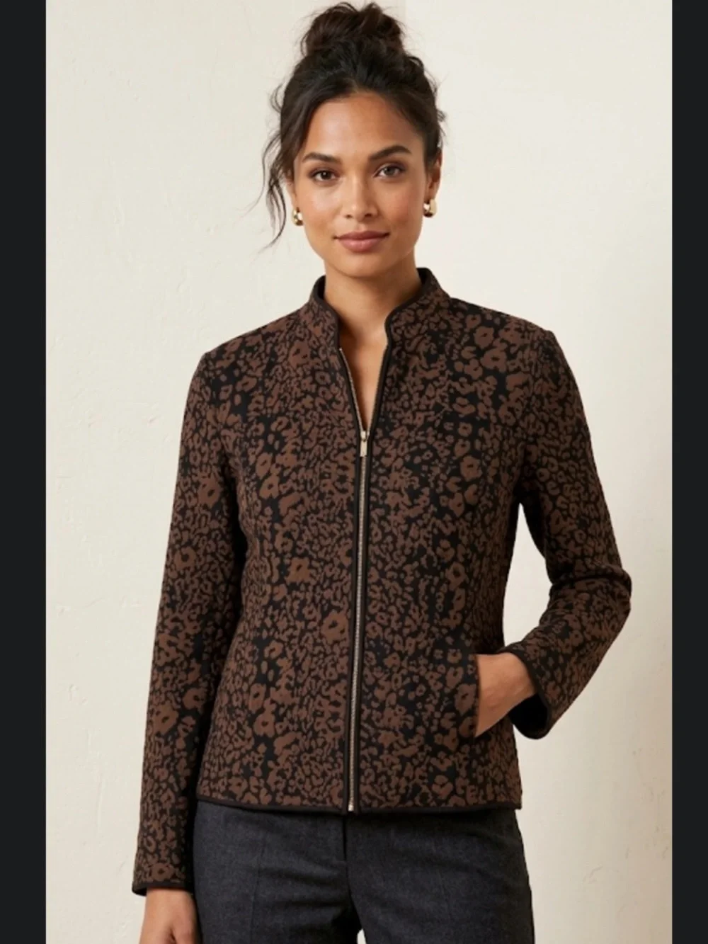 ⭐🎵NWT Susan Bristol Animal Print Jacket
